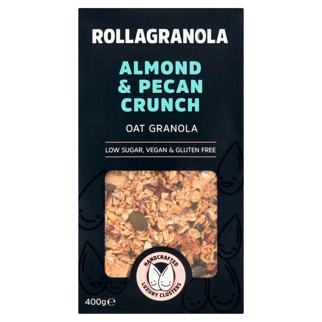 Rollagranola Almond Pecan Crunch, Oat Granola, Vegan, 2% Sugar, Gluten Free Cereals M&S Default Title  