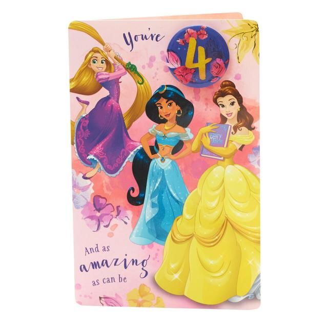 Disney Princess 4th Birthday Card Miscellaneous M&S   