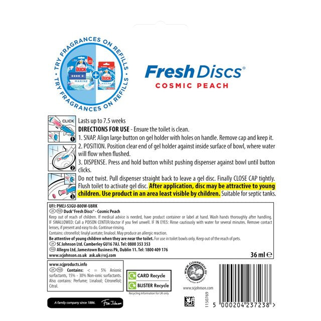 Duck Fresh Discs Refill Cosmic Peach 12 Discs - Branded Household - The  Brand For Your Home