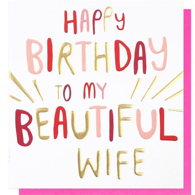 Caroline Gardner Happy Birthday To My Beautiful Wife Card Miscellaneous M&S Default Title  