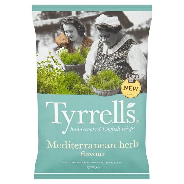 Tyrrells Mediterranean Herb Sharing Crisps Food Cupboard M&S   