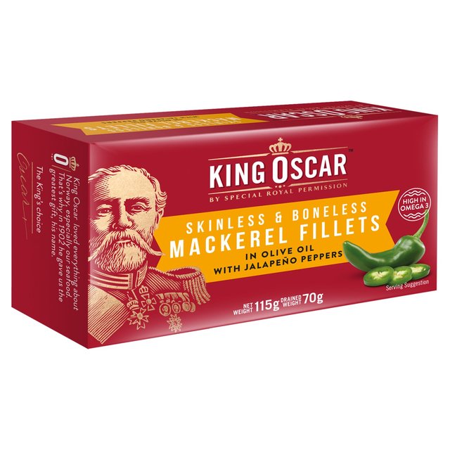 Mackerel Fillets in Olive Oil with Jalapeno Peppers - King Oscar Canned & Packaged Food M&S   