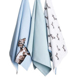 M&S Set of 3 Pure Cotton Dachshund Tea Towels Tableware & Kitchen Accessories M&S   