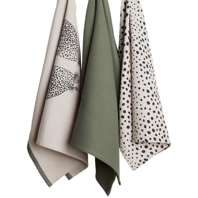 M&S Set of 3 Leopard Tea Towels GOODS M&S   