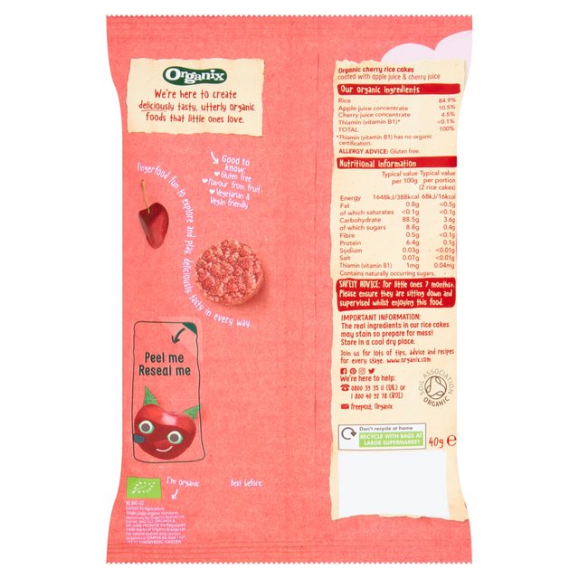 Organix Cherry Rice Cake Clouds Food Cupboard M&S   