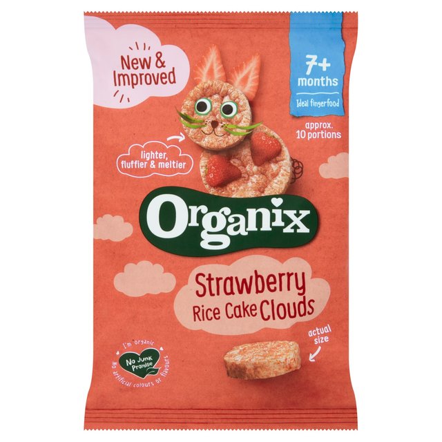 Organix Strawberry Rice Cake Clouds Food Cupboard M&S Default Title  