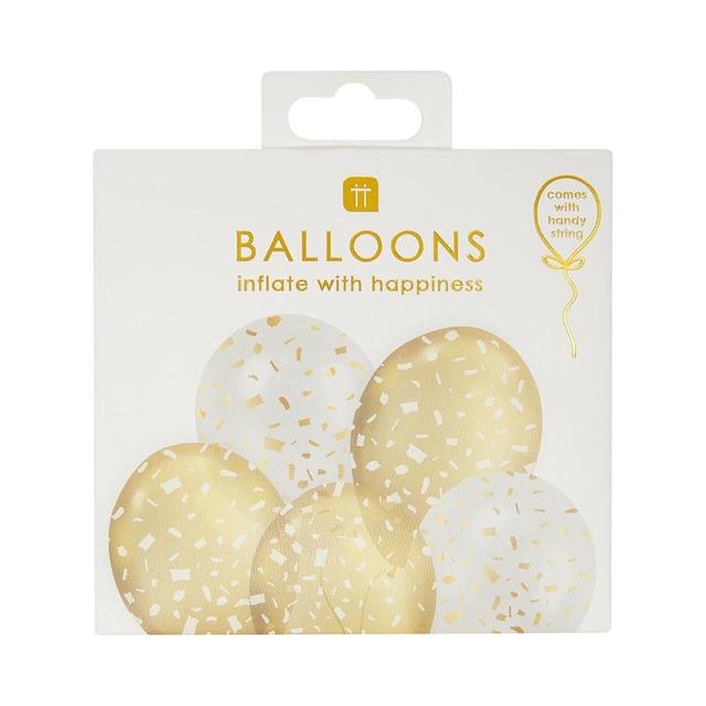 White and Gold Latex Balloons Miscellaneous M&S Default Title  