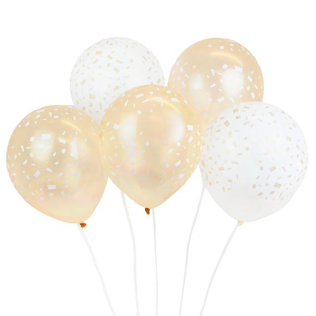 White and Gold Latex Balloons