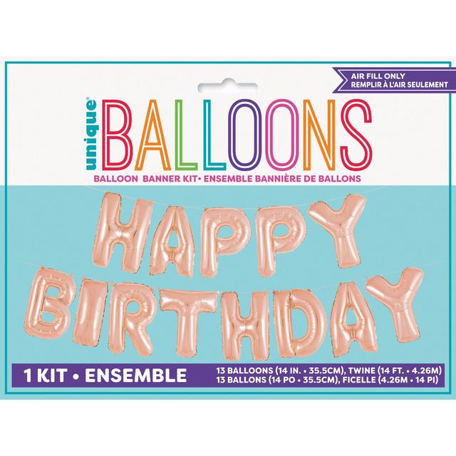 14" Rose Gold Balloon and Banner Kit Miscellaneous M&S Default Title  