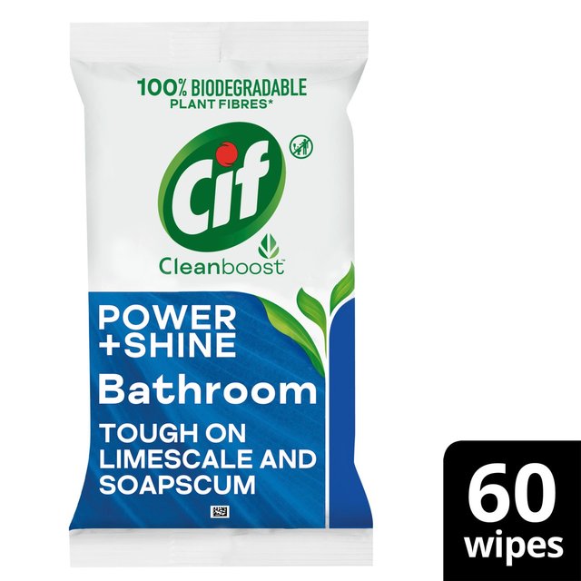 Cif Bathroom Cleaning Biodegradable Wipes Fresh Eucalyptus