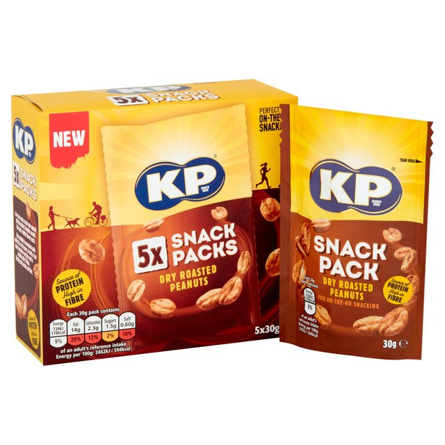 KP Dry Roasted Peanuts Multipack 5 Pack Food Cupboard M&S   