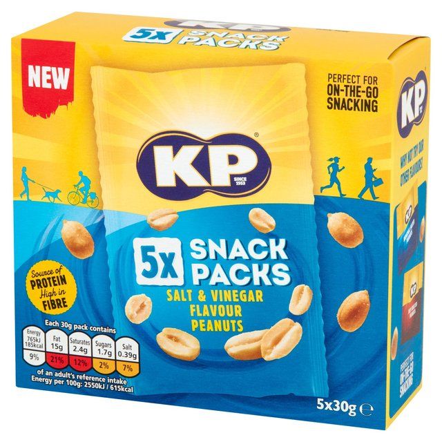 KP Salt & Vinegar Peanuts Multipack 5 Pack Food Cupboard M&S   