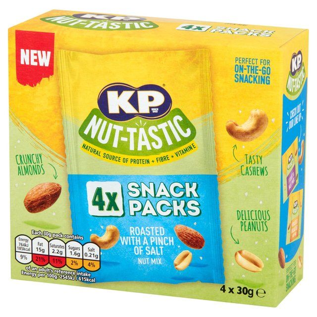 KP Nut-Tastic Pinch of Salt Nut Mix Multipack 4 Pack Crisps, Nuts & Snacking Fruit M&S   