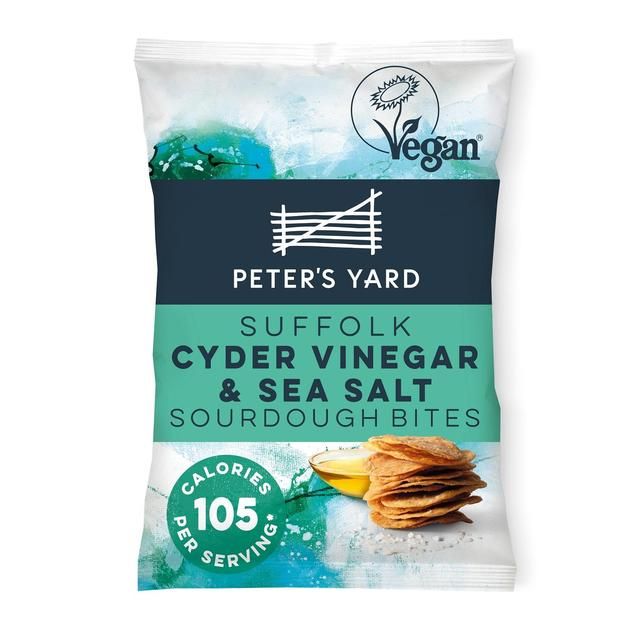 Peter's Yard Suffolk Cyder Vinegar & Sea Salt Sourdough Bites Sharing Bag Crisps, Nuts & Snacking Fruit M&S   