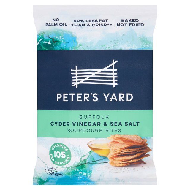 Peter's Yard Suffolk Cyder Vinegar & Sea Salt Sourdough Bites Sharing Bag Crisps, Nuts & Snacking Fruit M&S   