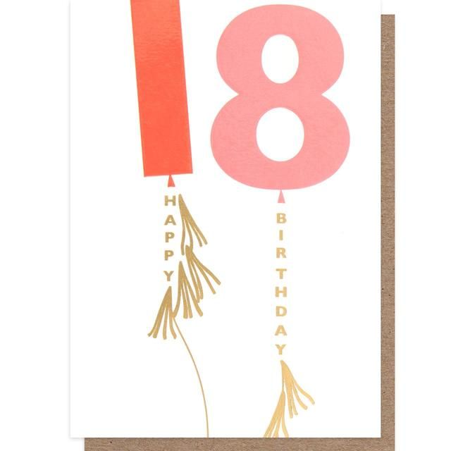 Caroline Gardner 18th Tassle Balloons Birthday Card HOME, GARDEN & OUTDOOR M&S   