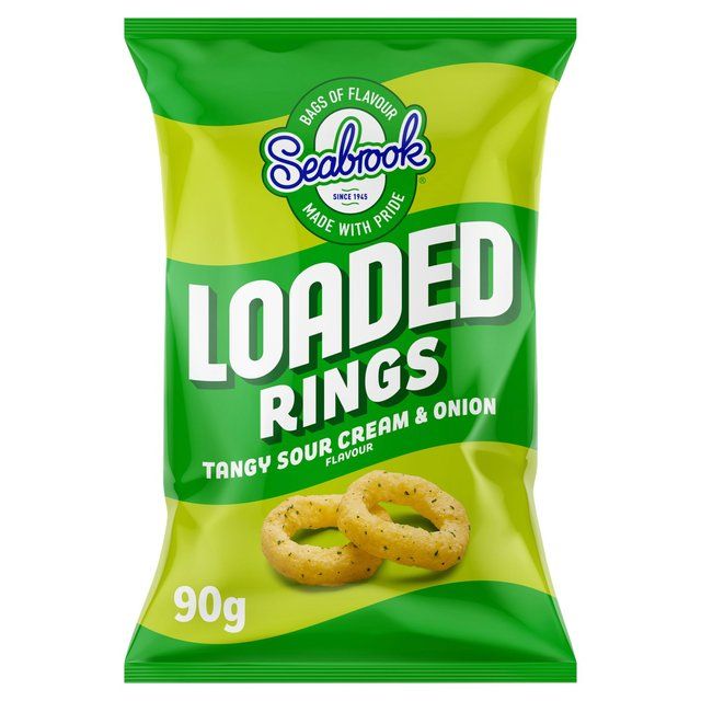 Seabrook Loaded Rings Sour Cream & Onion Sharing Crisps, Nuts & Snacking Fruit M&S   