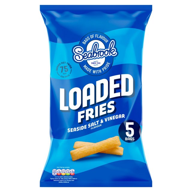 Seabrook Loaded Fries Seaside Salt & Vinegar 5 Pack Crisps, Nuts & Snacking Fruit M&S Default Title  