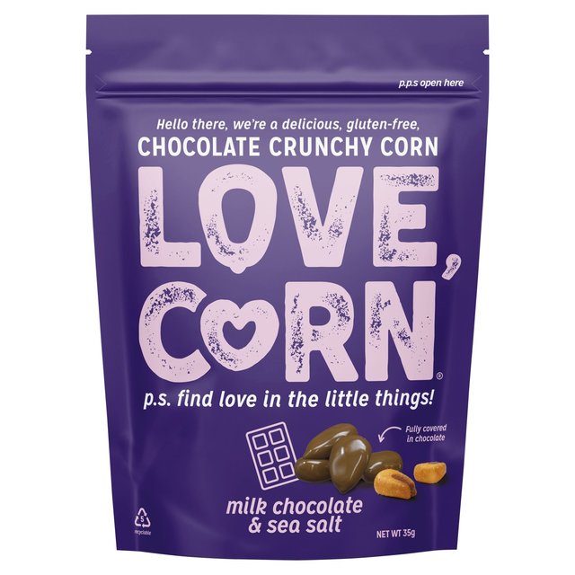 LOVE CORN Milk Chocolate & Sea Salt 35g