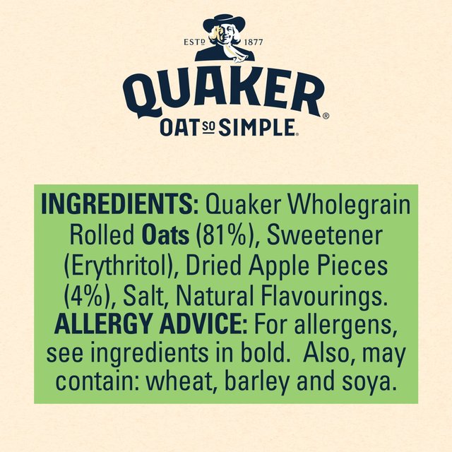 Quaker Oat So Simple Simply Apple Porridge No Added Sugar Sachets GOODS M&S   