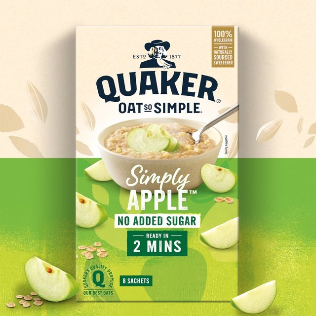 Quaker Oat So Simple Simply Apple Porridge No Added Sugar Sachets GOODS M&S   