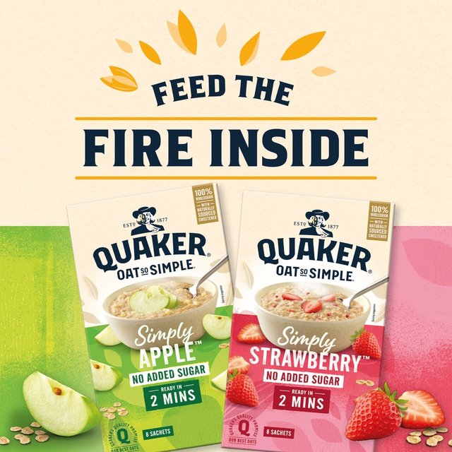 Quaker Oat So Simple Simply Strawberry Porridge No Added Sugar Sachets