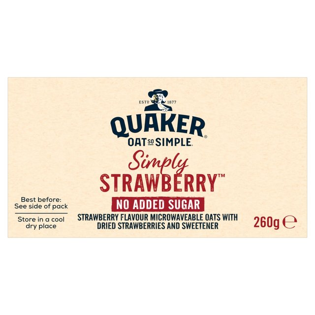 Quaker Oat So Simple Simply Strawberry Porridge No Added Sugar Sachets Cereals M&S   