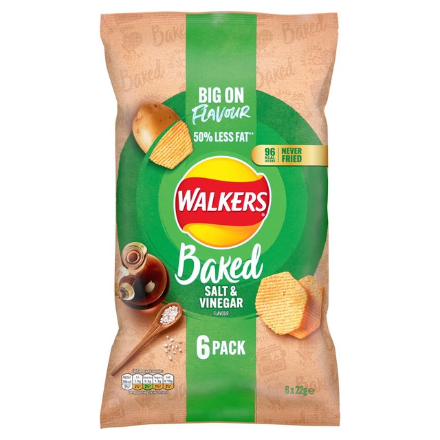 Walkers Baked Salt & Vinegar Multipack Snacks Crisps, Nuts & Snacking Fruit M&S   