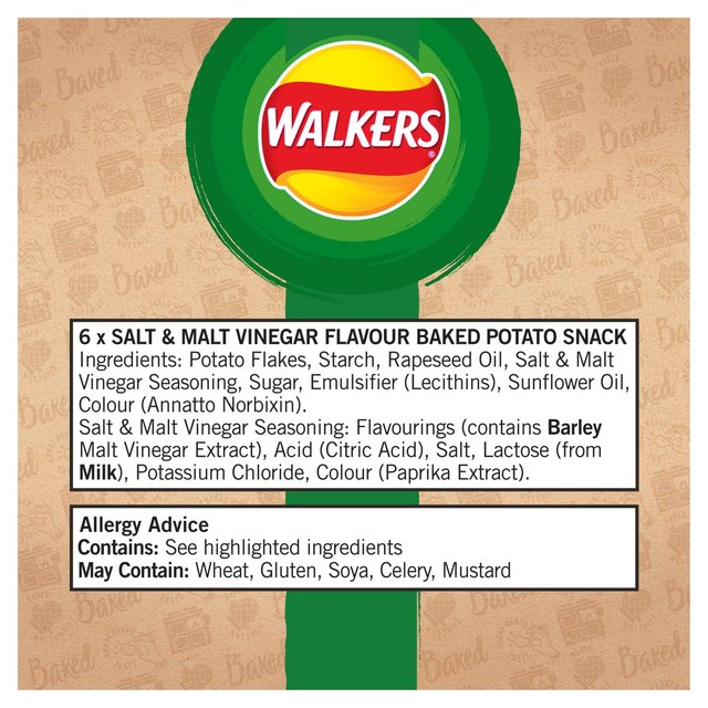 Walkers Baked Salt & Vinegar Multipack Snacks Crisps, Nuts & Snacking Fruit M&S   