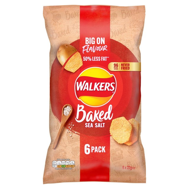 Walkers Baked Sea Salt Multipack Snacks Crisps, Nuts & Snacking Fruit M&S   