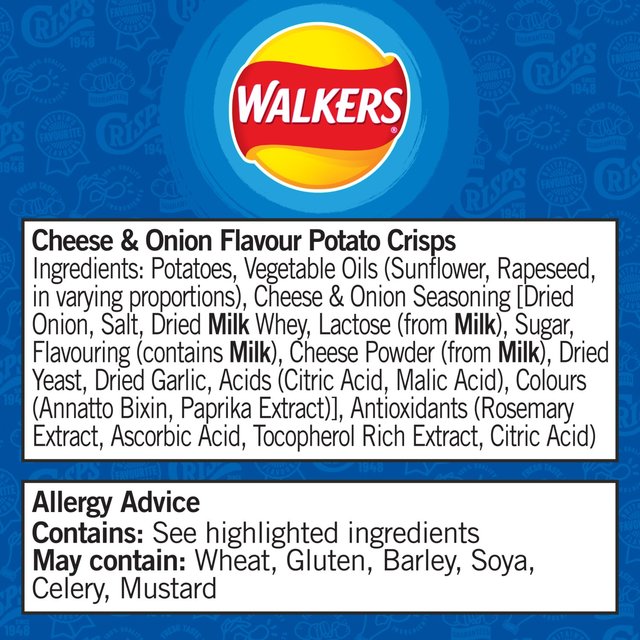 Walkers Cheese & Onion Sharing Crisps GOODS ASDA   