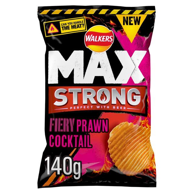 Walkers Max Strong Fiery Prawn Cocktail Sharing Crisps