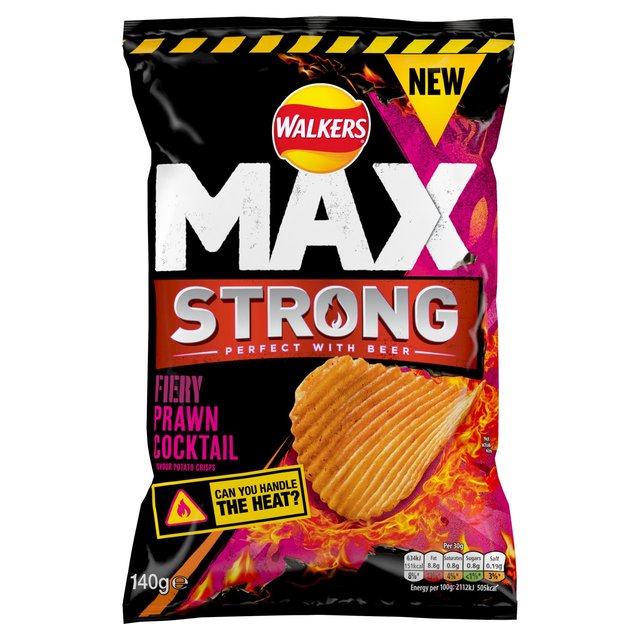 Walkers Max Strong Fiery Prawn Cocktail Sharing Crisps Crisps, Nuts & Snacking Fruit M&S   