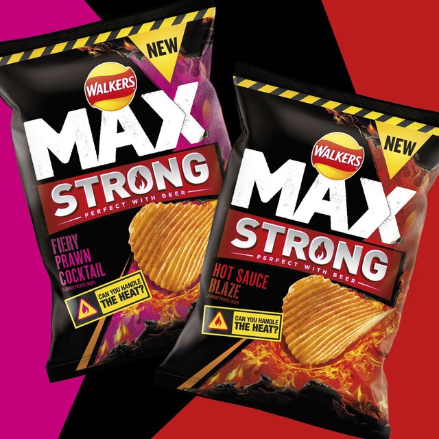 Walkers Max Strong Fiery Prawn Cocktail Sharing Crisps Crisps, Nuts & Snacking Fruit M&S   