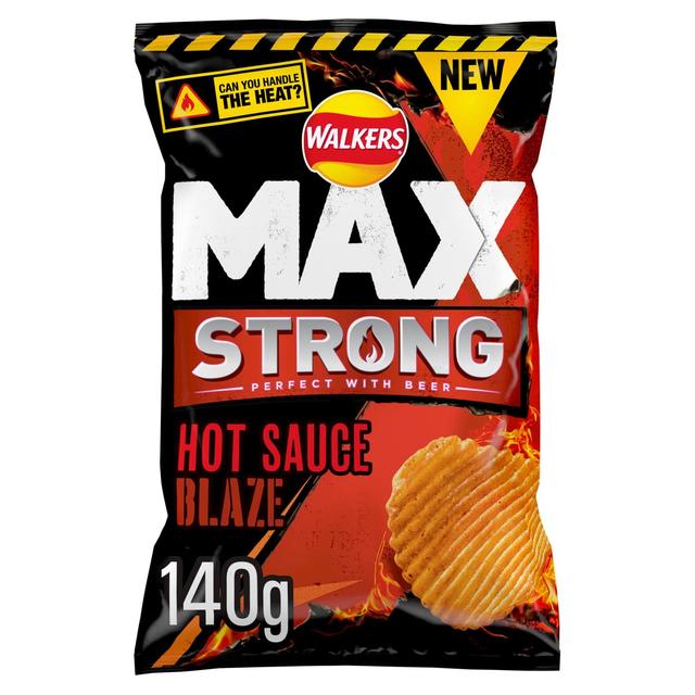 Walkers Max Strong Hot Sauce Blaze Sharing Crisps Crisps, Nuts & Snacking Fruit M&S   