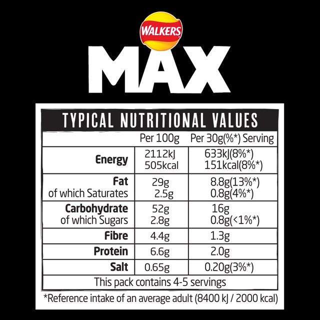 Walkers Max Strong Hot Sauce Blaze Sharing Crisps Crisps, Nuts & Snacking Fruit M&S   