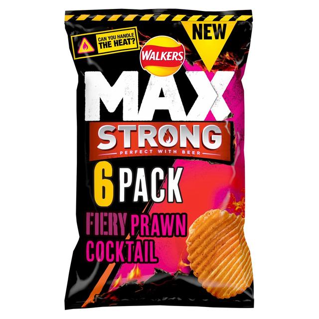 Walkers Max Strong Fiery Prawn Cocktail Multipack Crisps Crisps, Nuts & Snacking Fruit M&S   