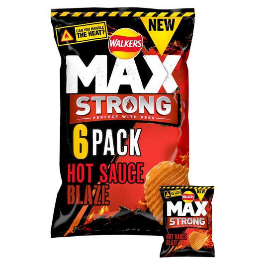 Walkers Max Strong Hot Sauce Blaze Multipack Crisps Crisps, Nuts & Snacking Fruit M&S Title  