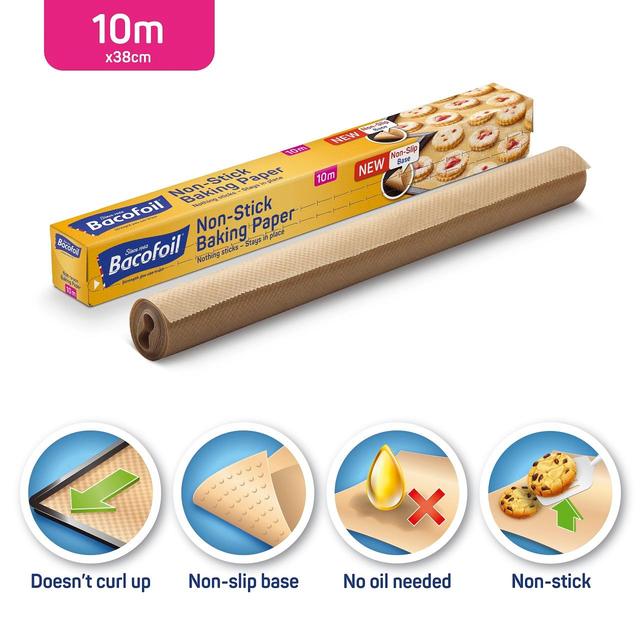 Bacofoil Non-Stick/Non-Slip Baking Paper 10M