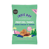 Indie Bay Snacks Pretzel Thins Sour Cream & Onion Sharing Bag Crisps, Nuts & Snacking Fruit M&S Default Title  