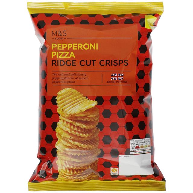 M&S Pizza Pepperoni Ridge Cut Crisp Crisps, Nuts & Snacking Fruit M&S Default Title  