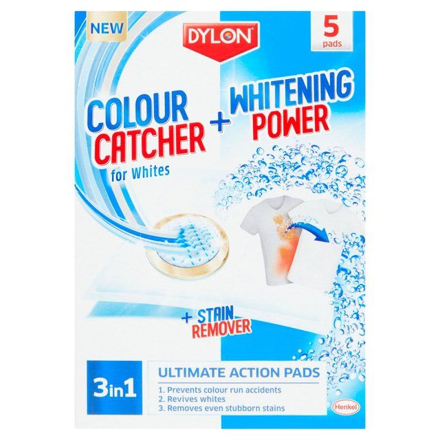 Dylon Colour Catcher Whitener + Stain Remover for Whites, 3in1 Laundry Pads