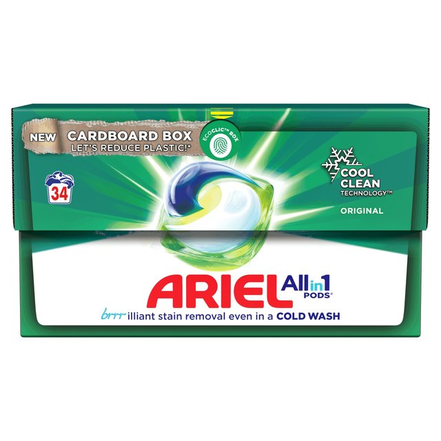 Ariel 3in1 Original Pods Washing Capsules 34 Washes Laundry M&S   