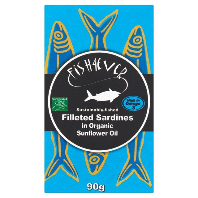 Fish 4 Ever Filleted sardines in organic sunflower oil Canned & Packaged Food M&S Default Title  