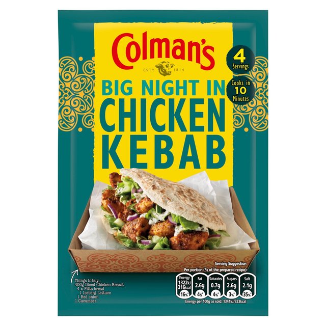 Colman's Chicken Kebab Dry Packet Mix WORLD FOODS M&S   