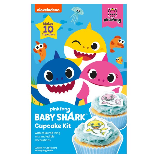 Baby Shark Cupcake Kit 131g Sugar & Home Baking M&S Default Title  