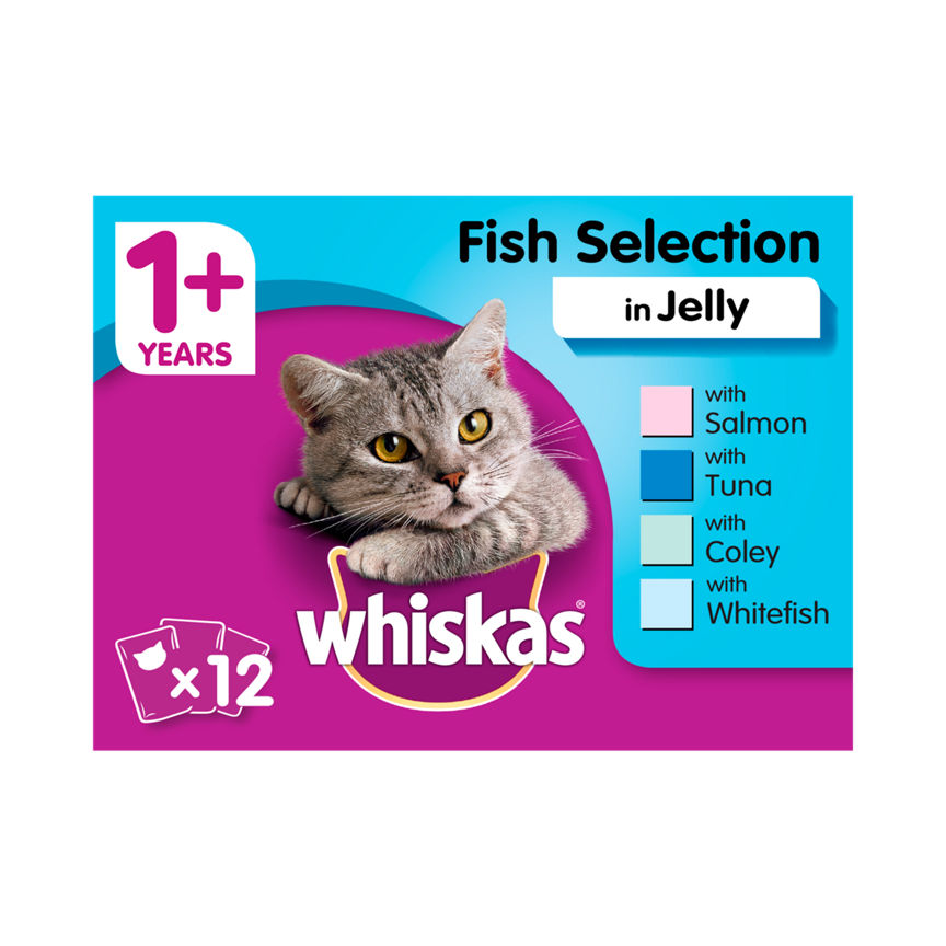 Whiskas Adult Wet Cat Food Pouches Fish in Jelly