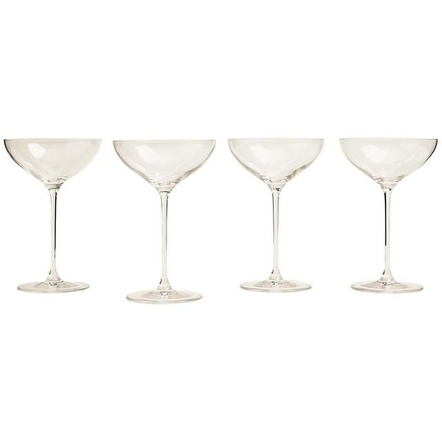 M&S The Sommelier's Edit Set of 4 Champagne Saucers 'One Size Clear Tableware & Kitchen Accessories M&S   