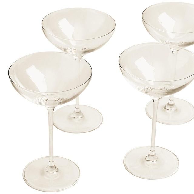 M&S The Sommelier's Edit Set of 4 Champagne Saucers 'One Size Clear Tableware & Kitchen Accessories M&S   