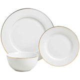 M&S Collection 12 Piece Gold Rim Dinner Set Tableware & Kitchen Accessories M&S   